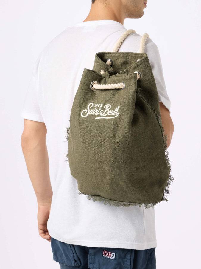 Mc2 Saint Barth Green boat linen backpack Nuovi prodotti