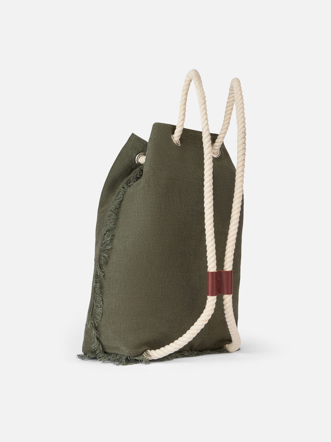 Mc2 Saint Barth Green boat linen backpack Nuovi prodotti
