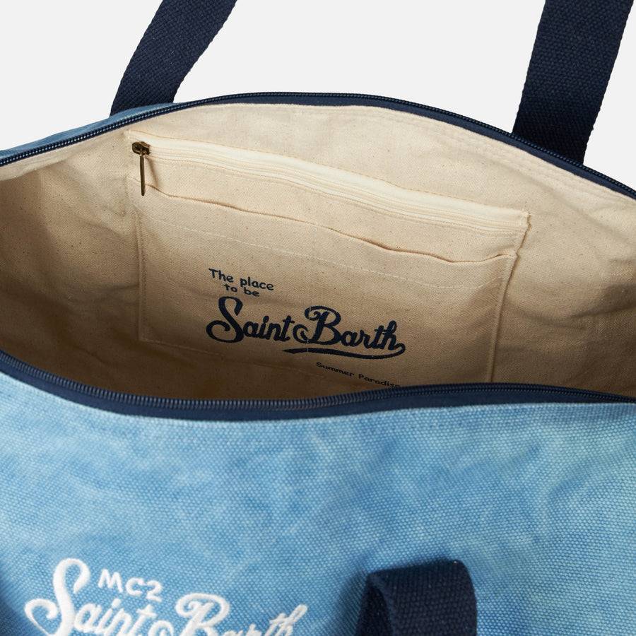 Mc2 Saint Barth Borsone da viaggio in denim Liquidazione