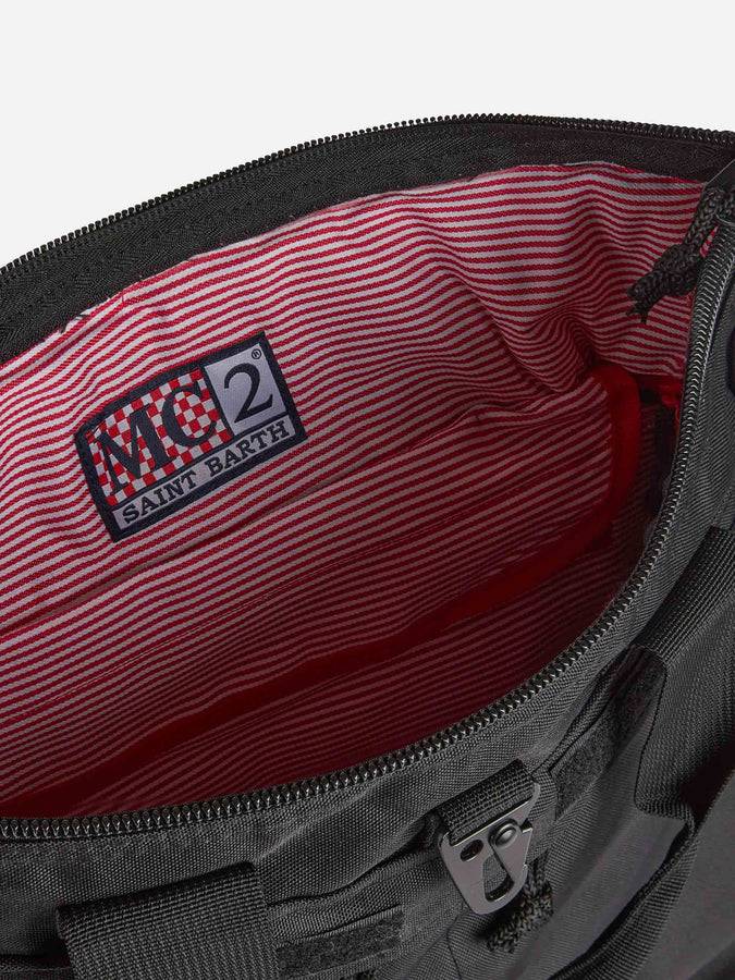 Mc2 Saint Barth Zaino in tessuto tecnico nero Offerta settimanale