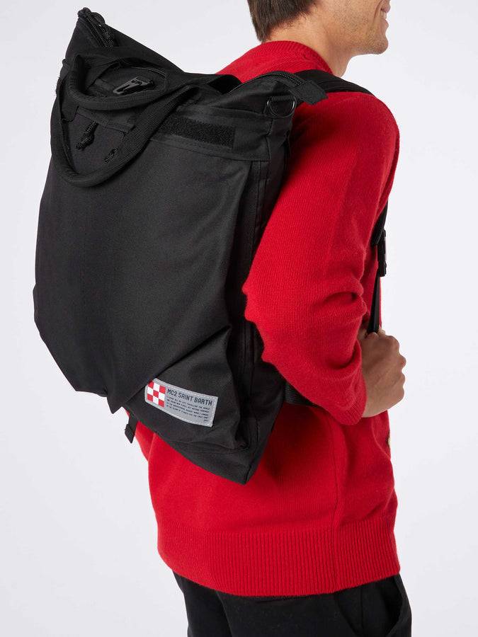 Mc2 Saint Barth Zaino in tessuto tecnico nero Offerta settimanale
