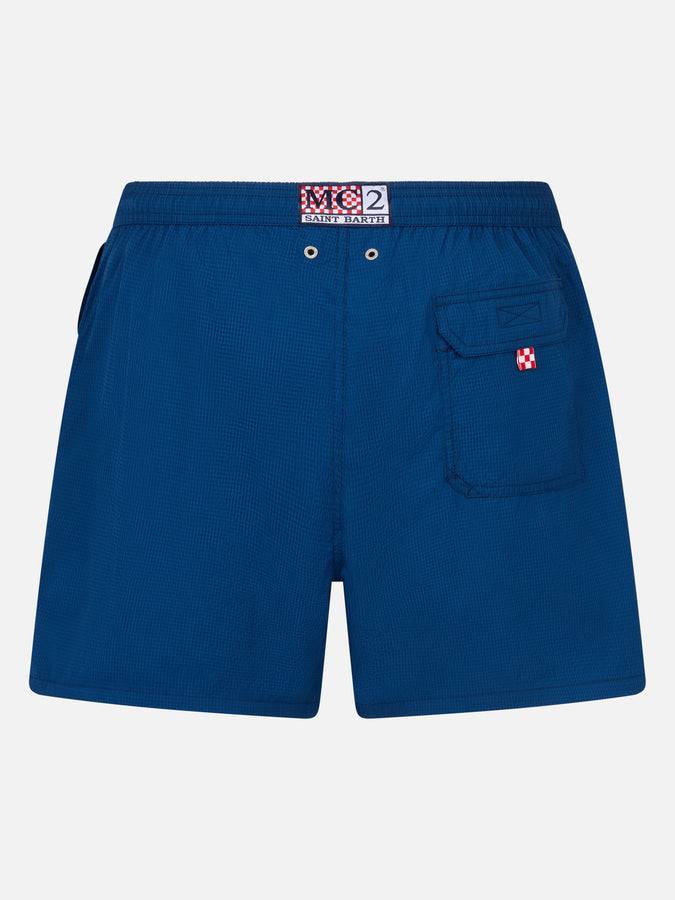 Mc2 Saint Barth Pantaloncino mare uomo in seersucker Patmos Only for today