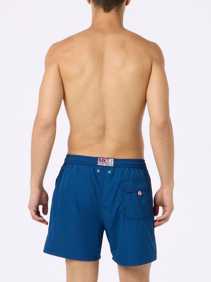 Mc2 Saint Barth Pantaloncino mare uomo in seersucker Patmos Only for today