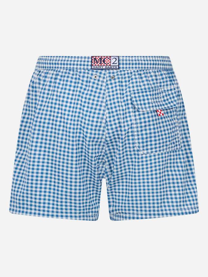 Mc2 Saint Barth Costume da bagno da uomo in seersucker vichy Patmos Fino al 55% di sconto