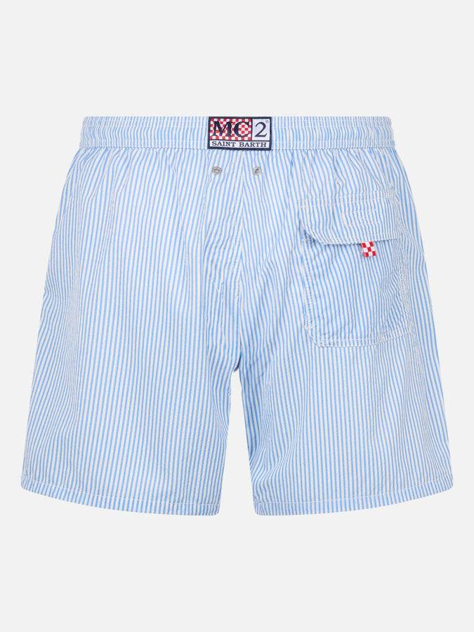 Mc2 Saint Barth Costume da bagno da uomo Patmos a righe in seersucker Discount Store per i nuovi prodotti