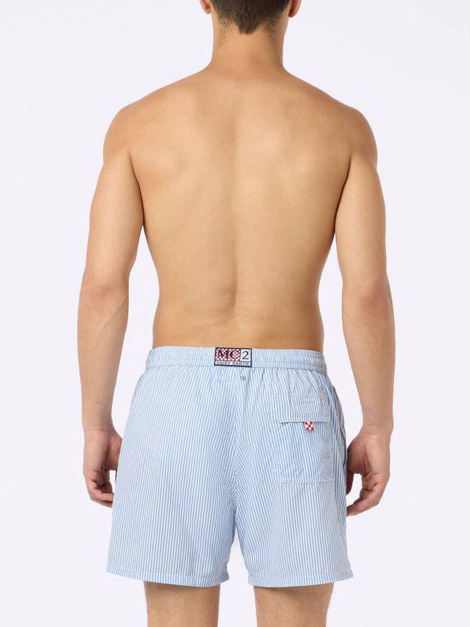 Mc2 Saint Barth Costume da bagno da uomo Patmos a righe in seersucker Discount Store per i nuovi prodotti