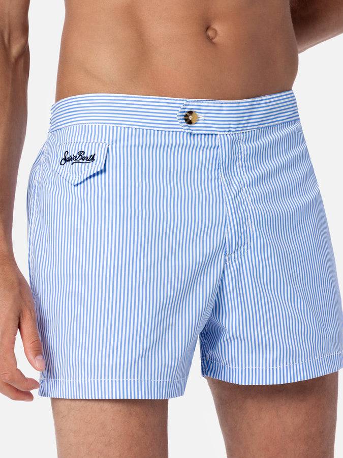 Mc2 Saint Barth Boxer mare uomo Harrys dal taglio aderente in seersucker con stampa a righe Enormi sconti