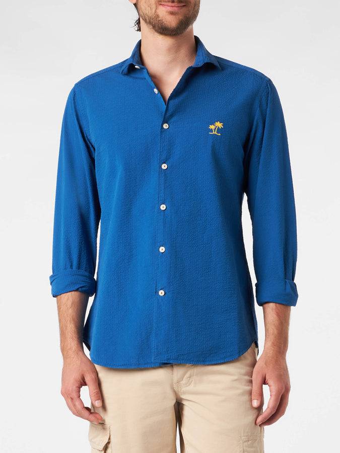 Mc2 Saint Barth Camicia da uomo Pamplona in seersucker Duty-free