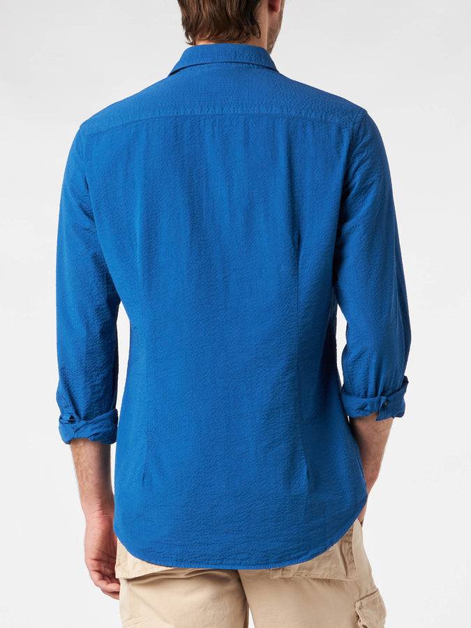 Mc2 Saint Barth Camicia da uomo Pamplona in seersucker Duty-free