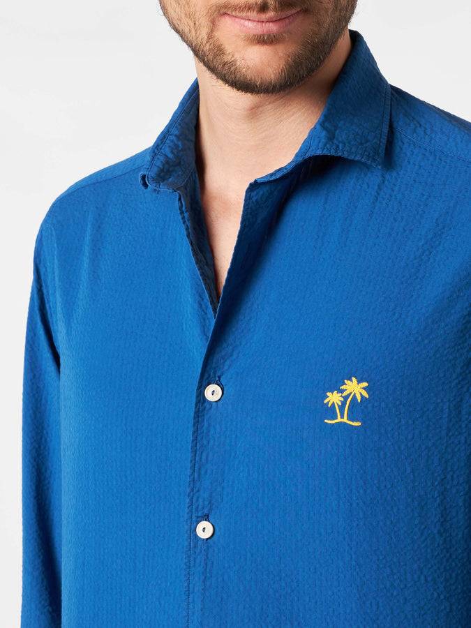 Mc2 Saint Barth Camicia da uomo Pamplona in seersucker Duty-free