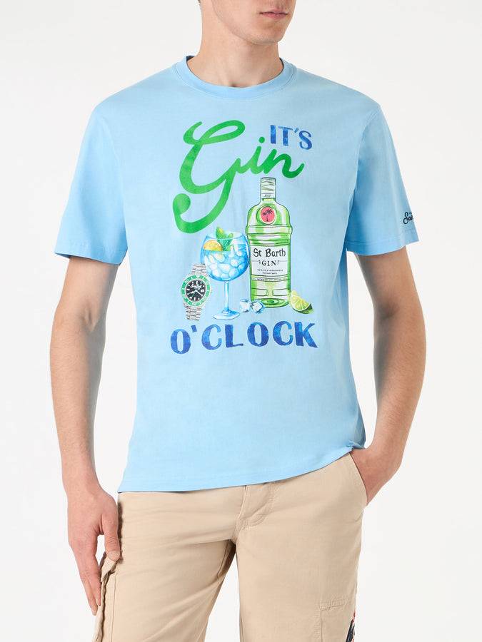 Mc2 Saint Barth T-shirt da uomo in cotone con stampa It's Gin o'clock Italia