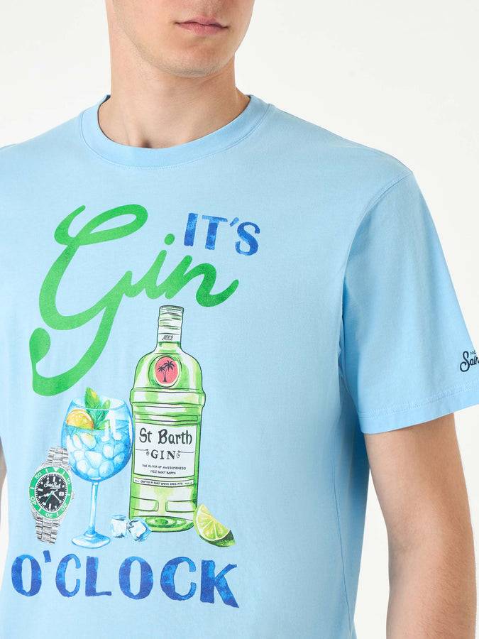Mc2 Saint Barth T-shirt da uomo in cotone con stampa It's Gin o'clock Italia