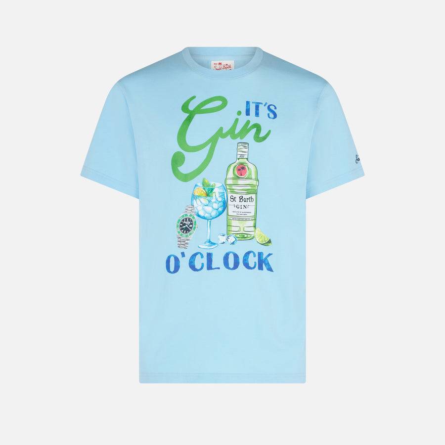 Mc2 Saint Barth T-shirt da uomo in cotone con stampa It's Gin o'clock Italia
