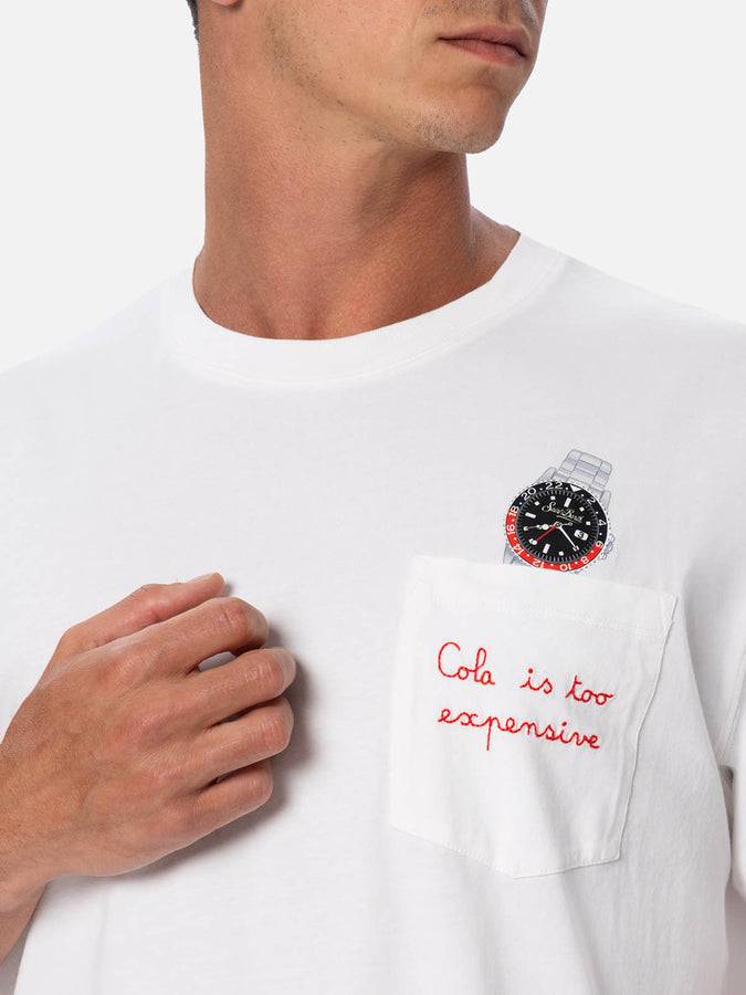Mc2 Saint Barth T-shirt da uomo Austin in cotone biologico con stampa orologio e ricamo Promozione