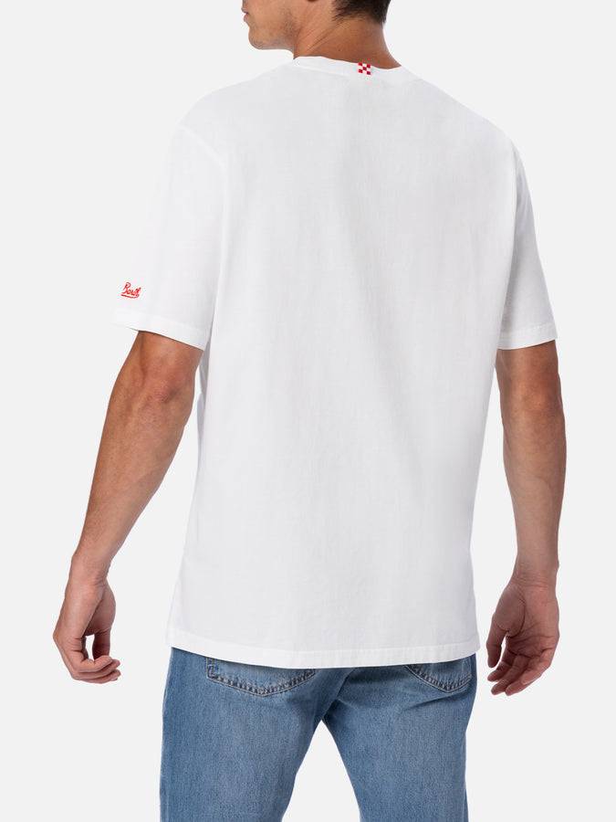 Mc2 Saint Barth T-shirt da uomo Austin in cotone biologico con stampa orologio e ricamo Promozione