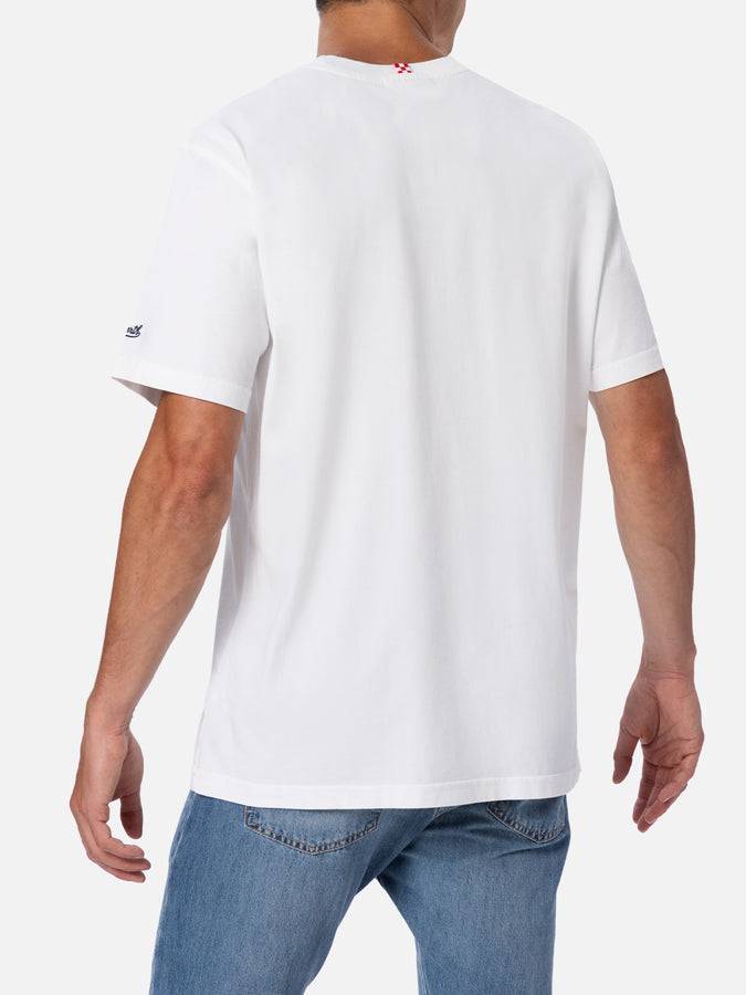 Mc2 Saint Barth T-shirt uomo in cotone con stampa piazzata It's Gin o'clock Soddisfazione Garantita