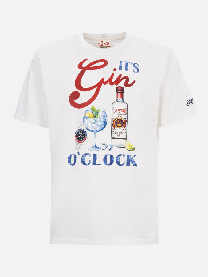 Mc2 Saint Barth T-shirt uomo in cotone con stampa piazzata It's Gin o'clock Soddisfazione Garantita