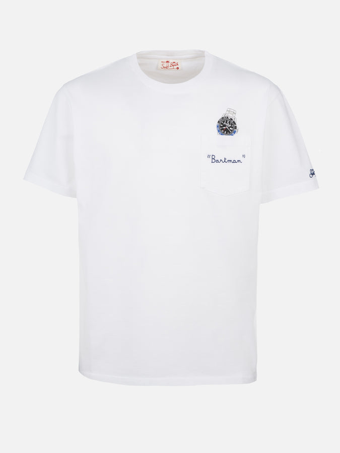 Mc2 Saint Barth T-shirt da uomo in cotone Austin con stampa orologio e ricamo Negozi Online