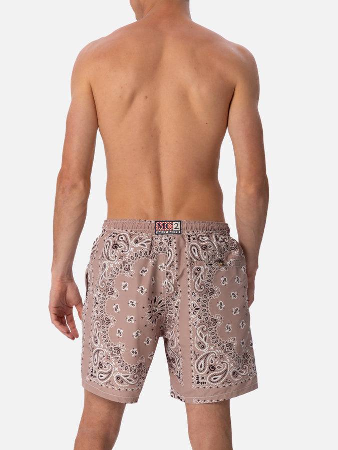Mc2 Saint Barth Costume da bagno da uomo di media lunghezza bandana beige Caprese Shopping Online