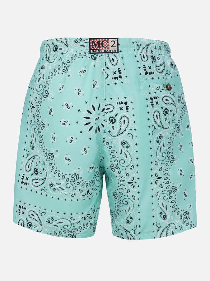 Mc2 Saint Barth Costume da bagno da uomo di media lunghezza bandana verde acqua Caprese Novità