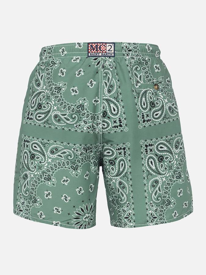 Mc2 Saint Barth Costume da bagno da uomo di media lunghezza bandana verde militare Caprese Offerta