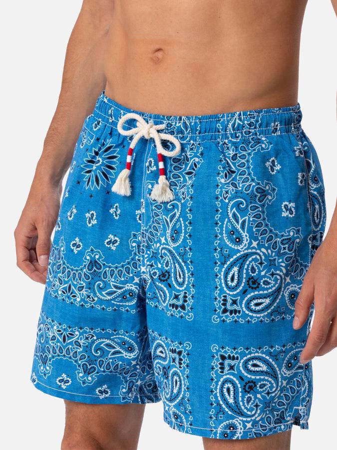Mc2 Saint Barth Costume da bagno da uomo di media lunghezza bandana in denim Caprese Economico