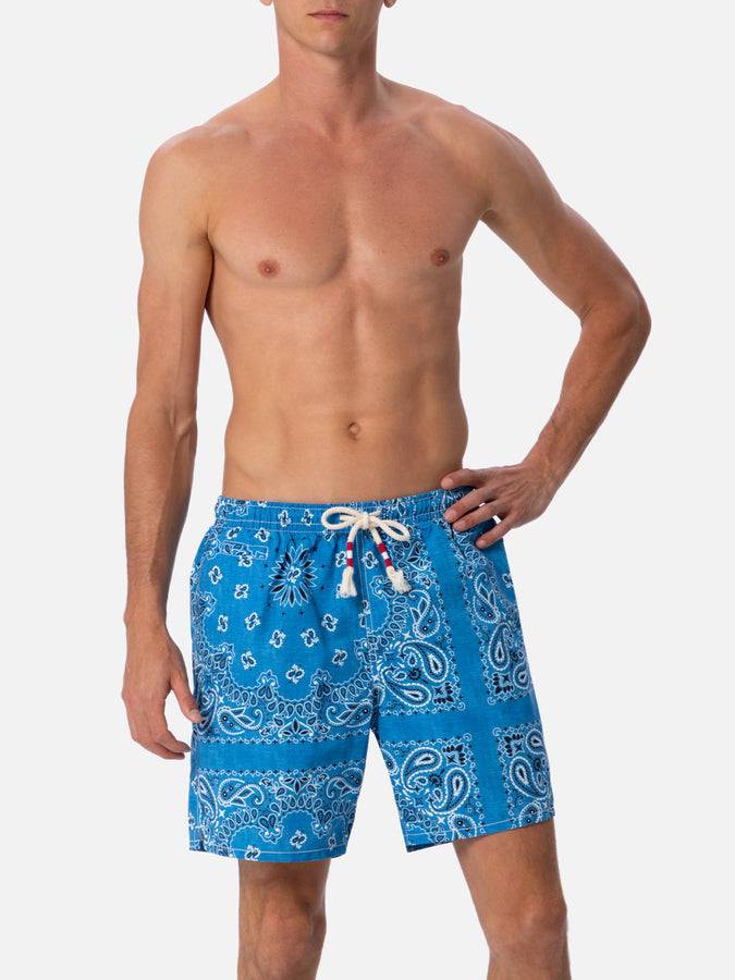 Mc2 Saint Barth Costume da bagno da uomo di media lunghezza bandana in denim Caprese Economico