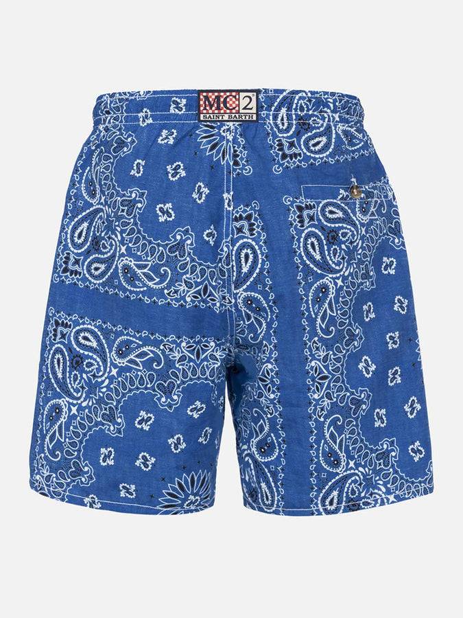 Mc2 Saint Barth Costume da bagno da uomo con stampa bandana in denim Outlet