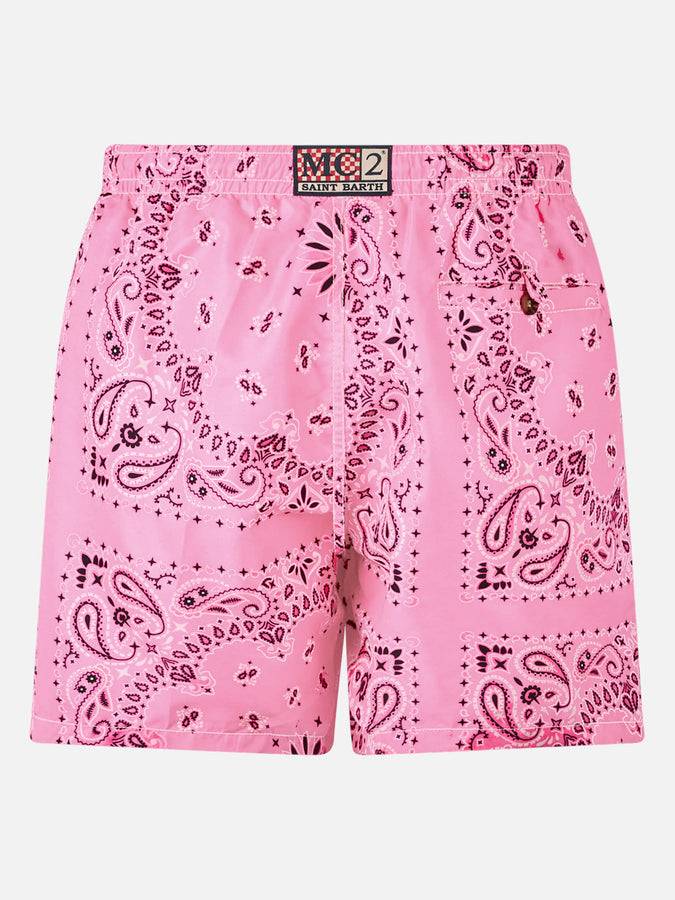 Mc2 Saint Barth Costume da bagno da uomo con stampa bandana rosa Hotsell