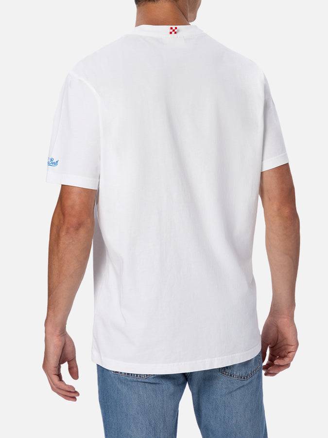 Mc2 Saint Barth Man cotton t-shirt with Gin Tonic, please! embroidery I Più Venduti