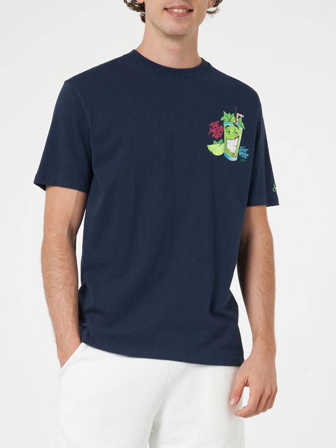 Mc2 Saint Barth T-shirt da uomo in cotone con stampa piazzata Cryptopuppets Mojito davanti e dietro | EDIZIONE SPECIALE CRYPTOPUPPETS Spedizione gratuita
