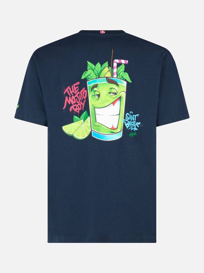 Mc2 Saint Barth T-shirt da uomo in cotone con stampa piazzata Cryptopuppets Mojito davanti e dietro | EDIZIONE SPECIALE CRYPTOPUPPETS Spedizione gratuita