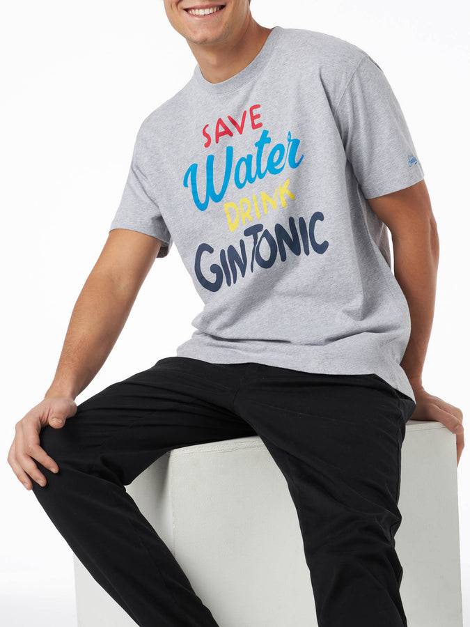 Mc2 Saint Barth T-shirt da uomo in cotone pesante con stampa Gin Tonic Negozio online di fabbrica