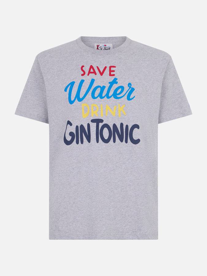 Mc2 Saint Barth T-shirt da uomo in cotone pesante con stampa Gin Tonic Negozio online di fabbrica