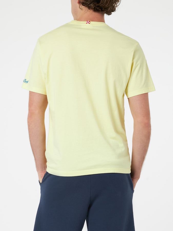 Mc2 Saint Barth T-shirt da uomo in cotone con stampa piazzata More Shots Less Squats Offerta speciale