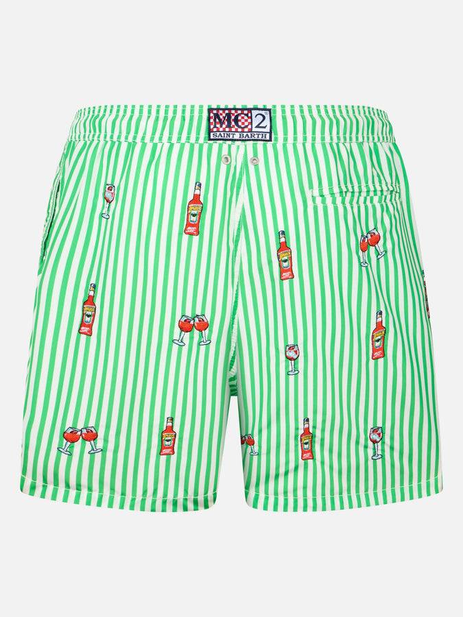Mc2 Saint Barth Costume uomo Gustavia lunghezza media rigato con ricamo Aperol Spritz | EDIZIONE SPECIALE APEROL Flash Sale