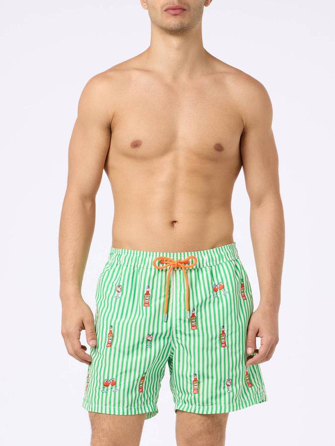 Mc2 Saint Barth Costume uomo Gustavia lunghezza media rigato con ricamo Aperol Spritz | EDIZIONE SPECIALE APEROL Flash Sale