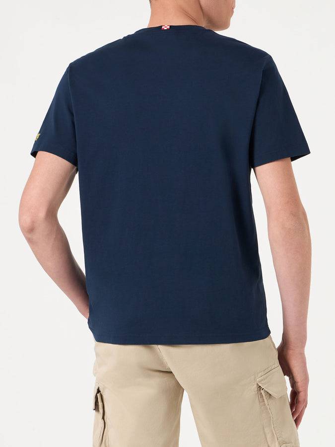 Mc2 Saint Barth T-shirt da uomo in cotone con ricamo Aperol Spritz | EDIZIONE SPECIALE APEROL Fornitura limitata