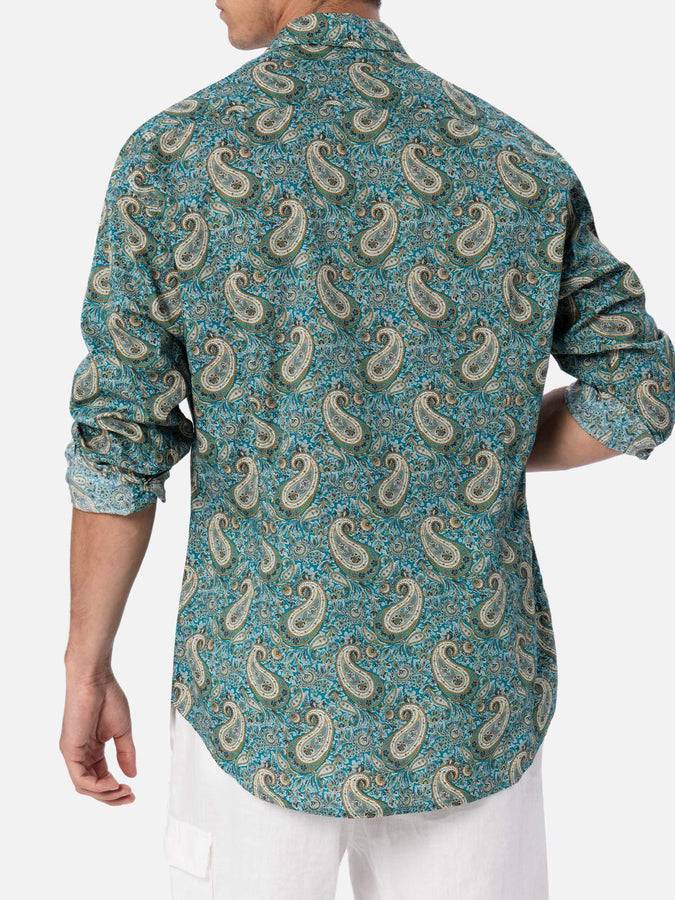 Mc2 Saint Barth Camicia uomo Sikelia in mussola di cotone con stampa paisley Vendite stagionali