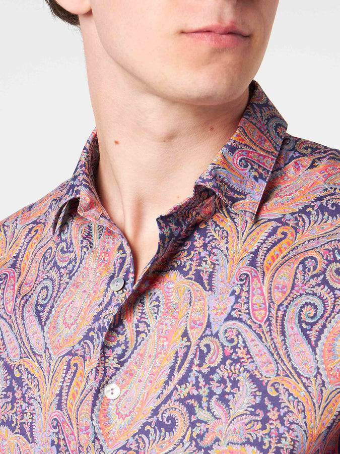Mc2 Saint Barth Camicia da uomo Sikelia in mussola di cotone con stampa paisley | EDIZIONE SPECIALE LIBERTY Offerta Giorno del Papà