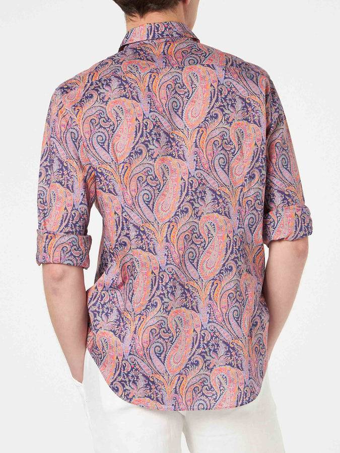 Mc2 Saint Barth Camicia da uomo Sikelia in mussola di cotone con stampa paisley | EDIZIONE SPECIALE LIBERTY Offerta Giorno del Papà