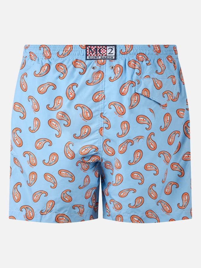 Mc2 Saint Barth Man lightweight fabric swim-shorts Lighting with paisley print Offerta migliore