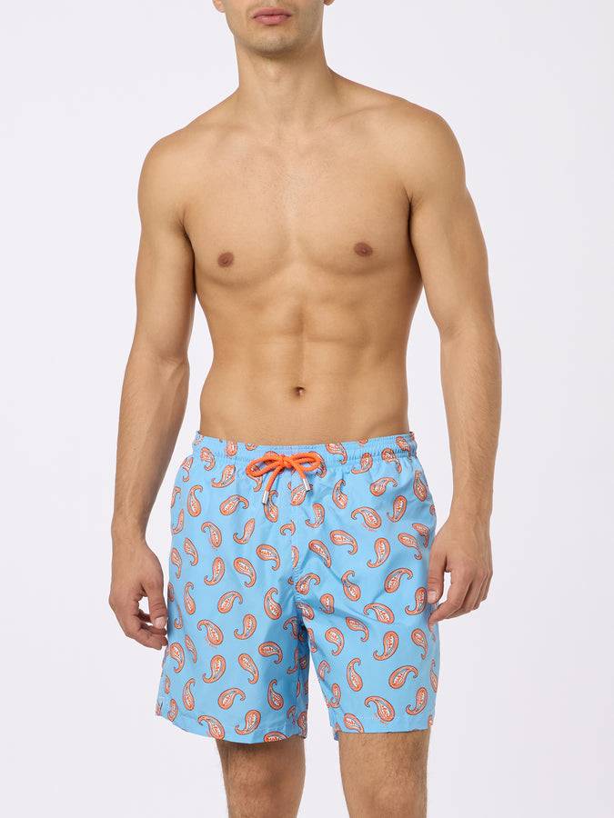 Mc2 Saint Barth Man lightweight fabric swim-shorts Lighting with paisley print Offerta migliore