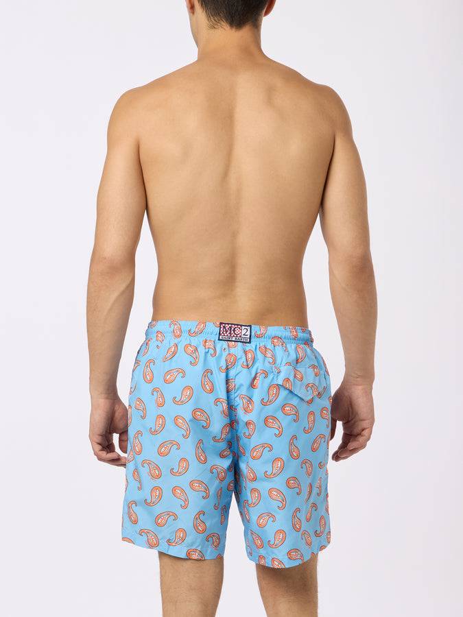 Mc2 Saint Barth Man lightweight fabric swim-shorts Lighting with paisley print Offerta migliore