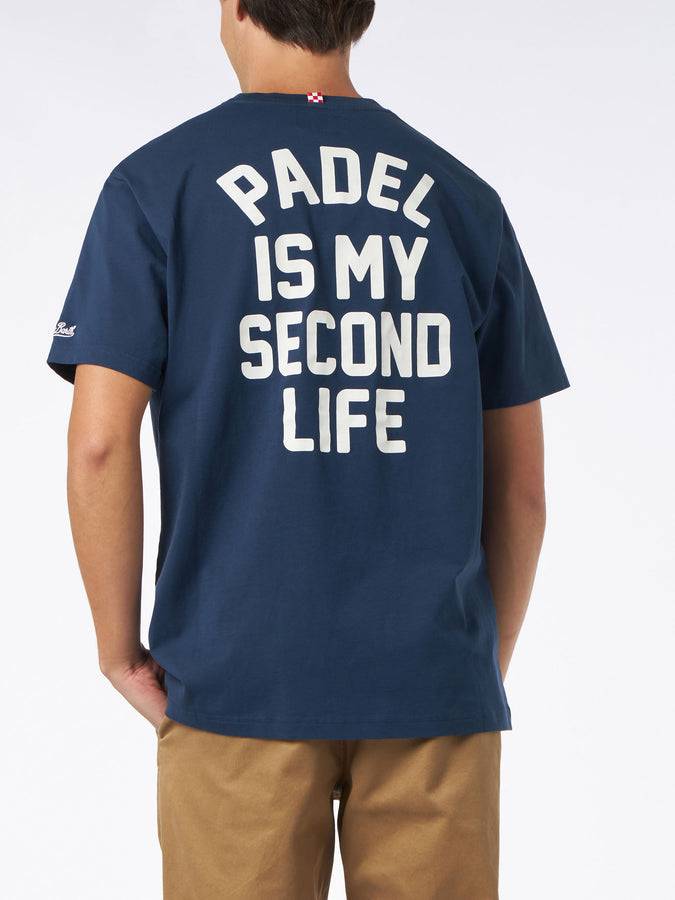 Mc2 Saint Barth T-shirt da uomo in cotone pesante con stampa Padel Liquidazione