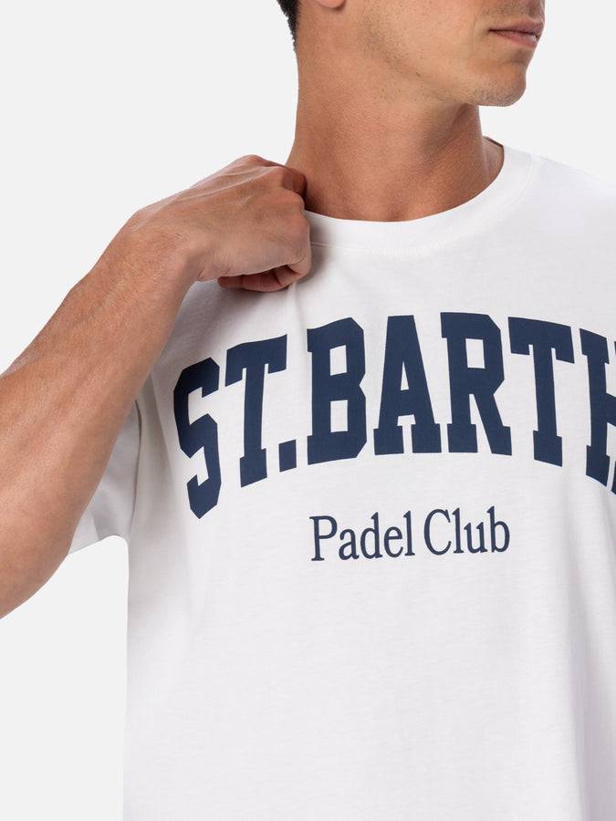 Mc2 Saint Barth T-shirt uomo in cotone con stampa piazzata St. Barth Padel Club Ultimi due giorni