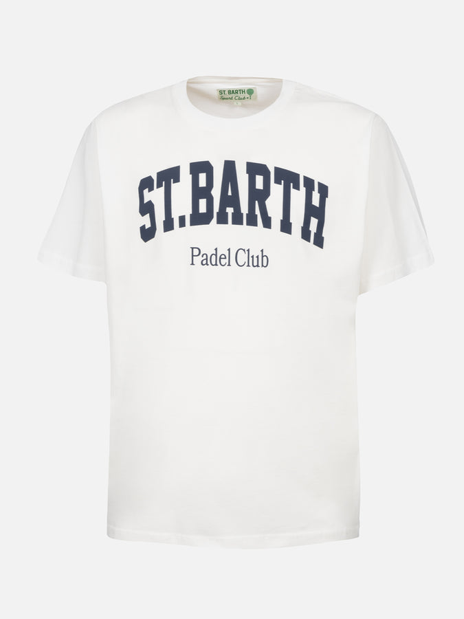 Mc2 Saint Barth T-shirt uomo in cotone con stampa piazzata St. Barth Padel Club Ultimi due giorni