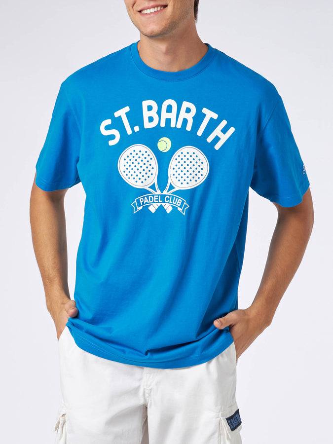 Mc2 Saint Barth T-shirt da uomo in cotone pesante con stampa St. Barth padel club Ultimo giorno