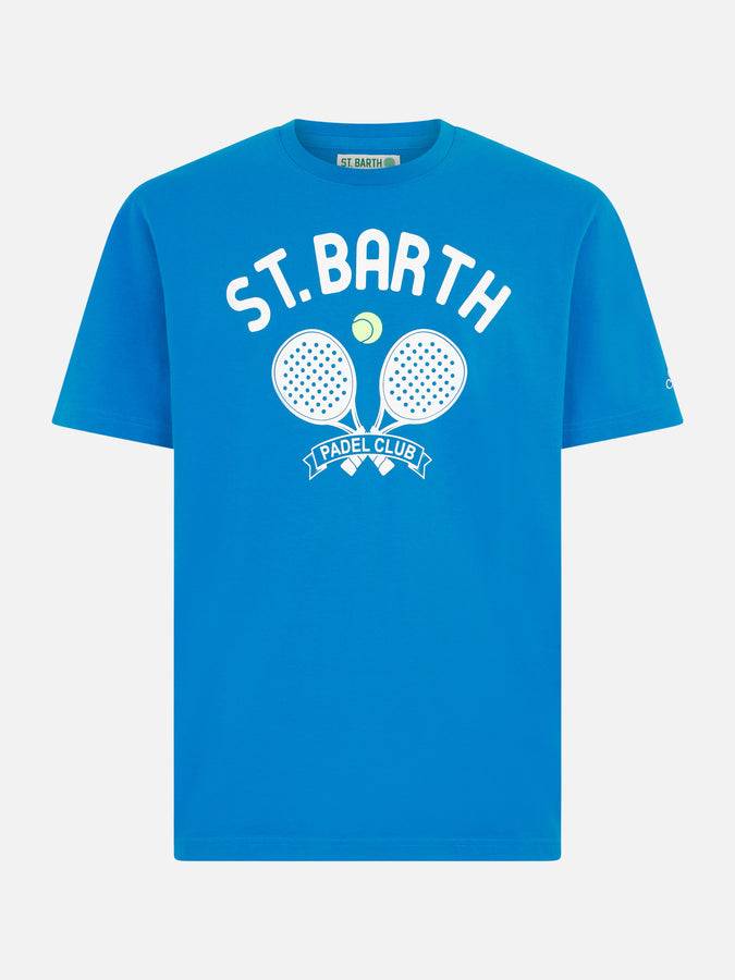Mc2 Saint Barth T-shirt da uomo in cotone pesante con stampa St. Barth padel club Ultimo giorno