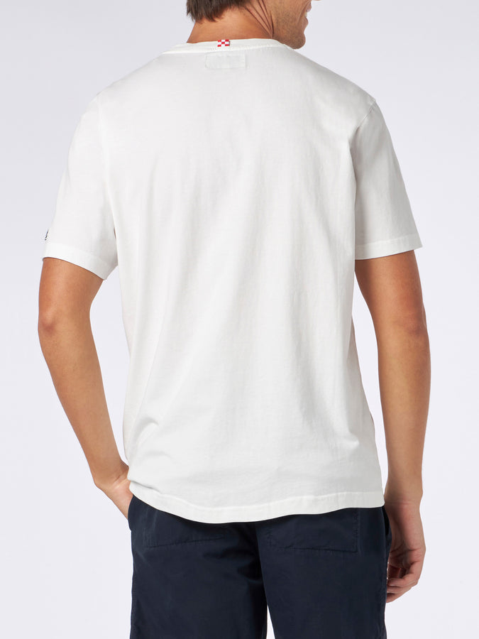 Mc2 Saint Barth T-shirt da uomo in cotone pesante con stampa St. Barth Padel Club Promozione temporanea
